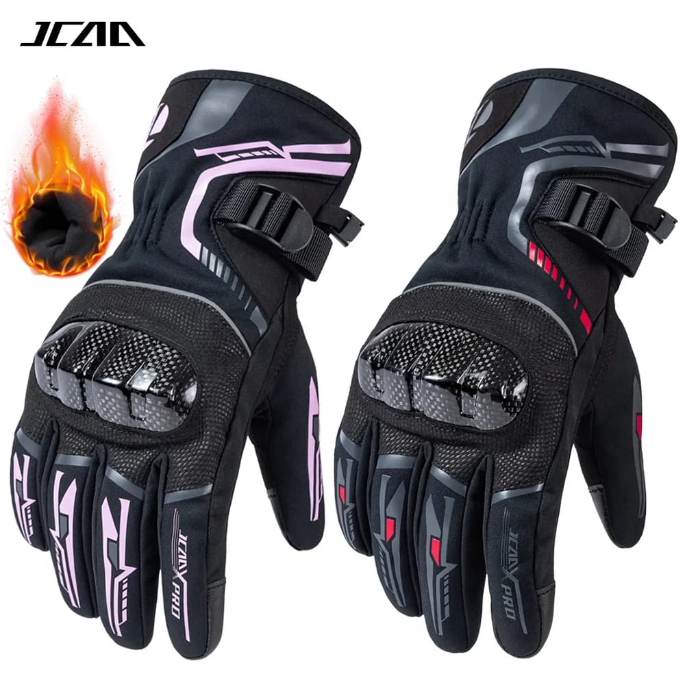 Guanti da moto nuovi invernali Guanti protettivi in carbonio da moto caldi antivento Guanti da equitazione touch screen da motocross impermeabili al 100%