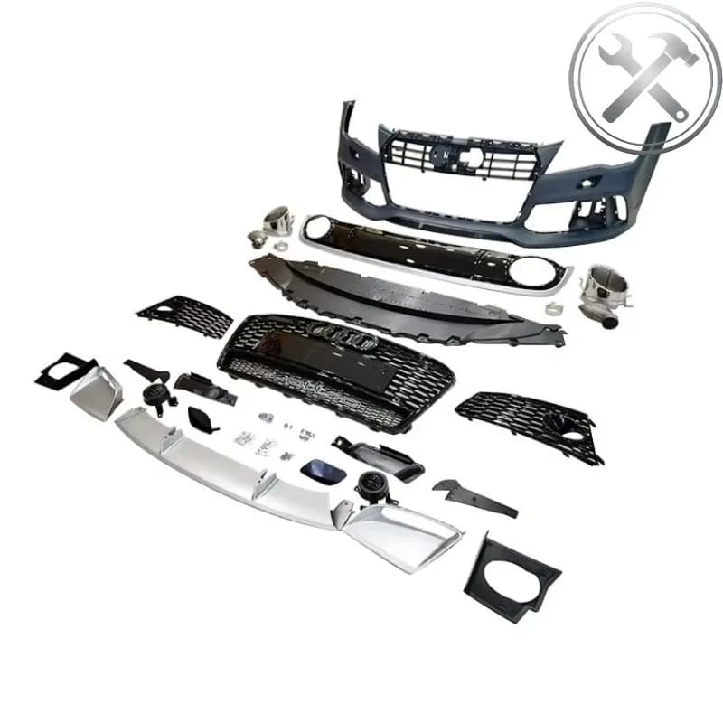 Kit Completo Griglia Anteriore e Diffusore Paraurti Stile RS7 per A7 2012-2015 - Parti di Modifica Esterna Auto