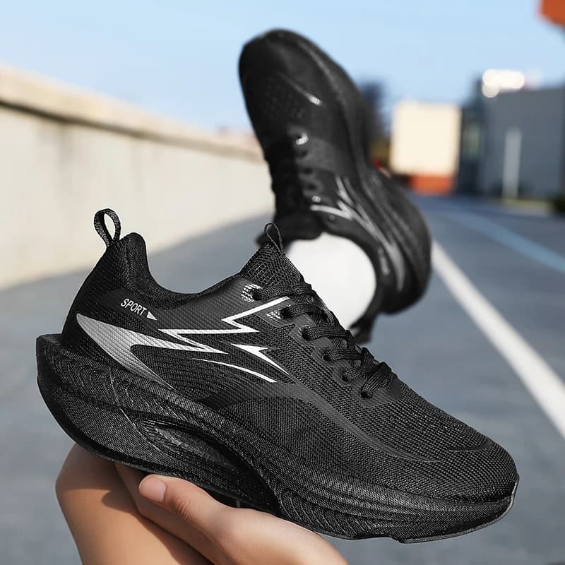 Scarpe da corsa da uomo, sneakers leggere e traspiranti in rete, con cuscino antiscivolo, scarpe da jogging atletiche, casual, per sport all'aria aperta, da uomo
