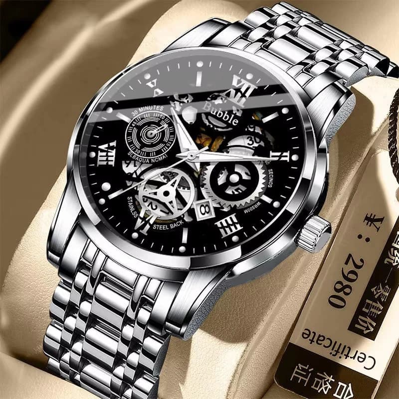 UTHAI Orologio da uomo Trendy High end Luce Lusso Versatile Orologi al quarzo Impermeabile Romano Hollow Relogio Masculino V009