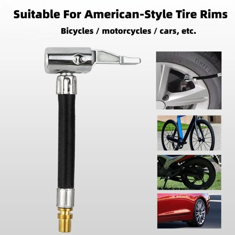 Car Tire Inflator Hose Inflatable Air Pump Extension Tube Adapter Twist Tyre Connection Locking Air Chuck for Bike Motorcycle