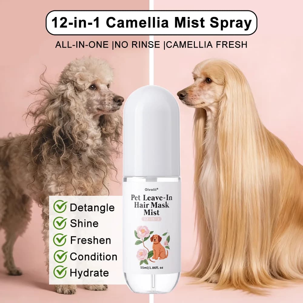 Spray Balsamo Senza Risciacquo per Animali Domestici, Spray Districante per Cani Teddy, Aggiunge Lucentezza, Ammorbidisce, Nutre, Pulisce, Deodora, Spray per il Corpo dei Gatti