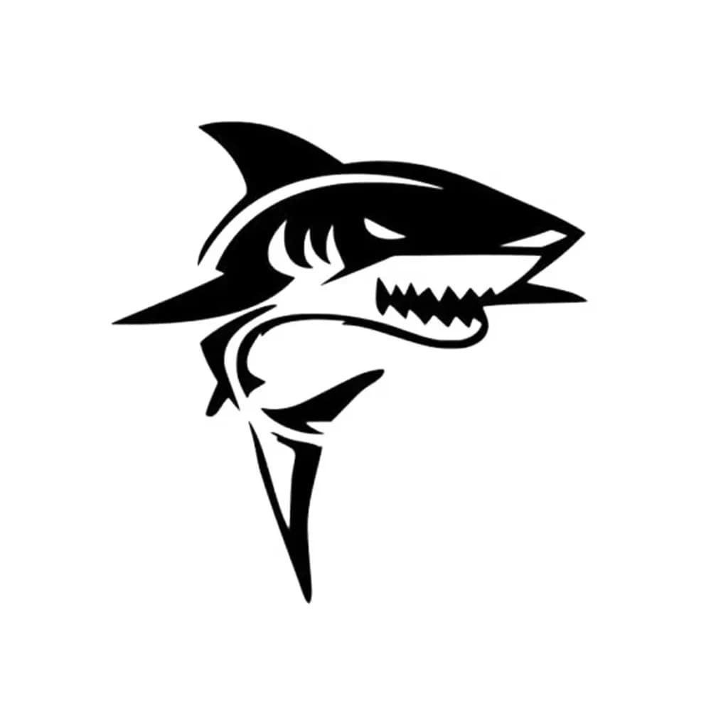 Adesivo in vinile con squalo predatore marino, adesivo a tema oceano per SUV, camion, furgone, decorazione esterna impermeabile per auto