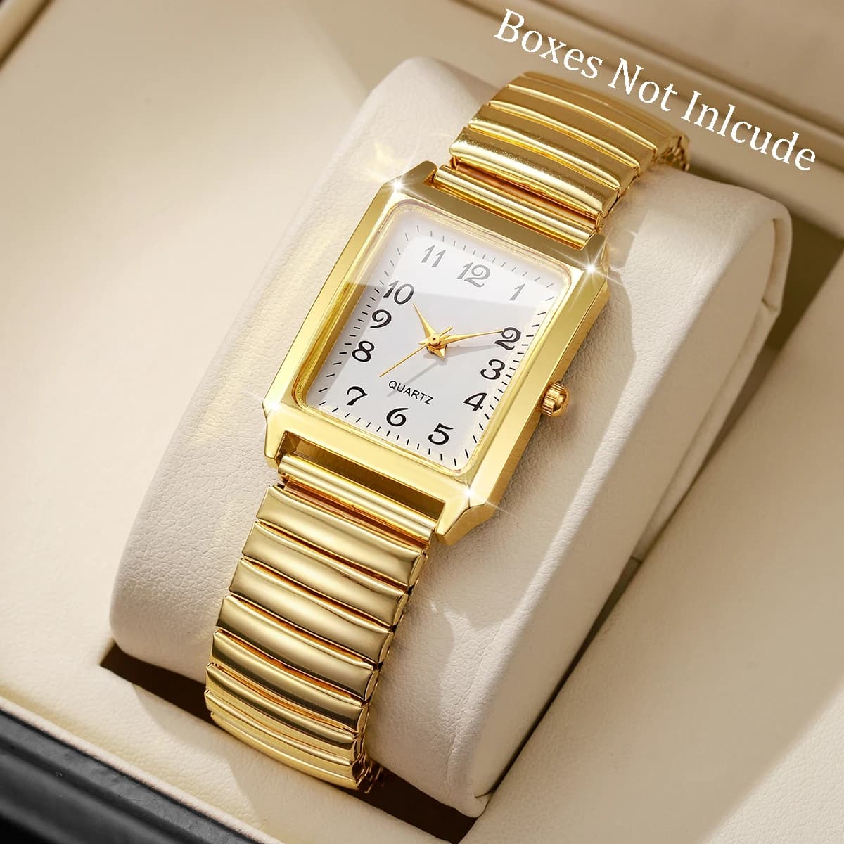 Orologi da donna con quadrante arabo rettangolare alla moda Orologio da polso al quarzo con cinturino elastico casual Asual per donna Relogio Feminino (senza scatola)