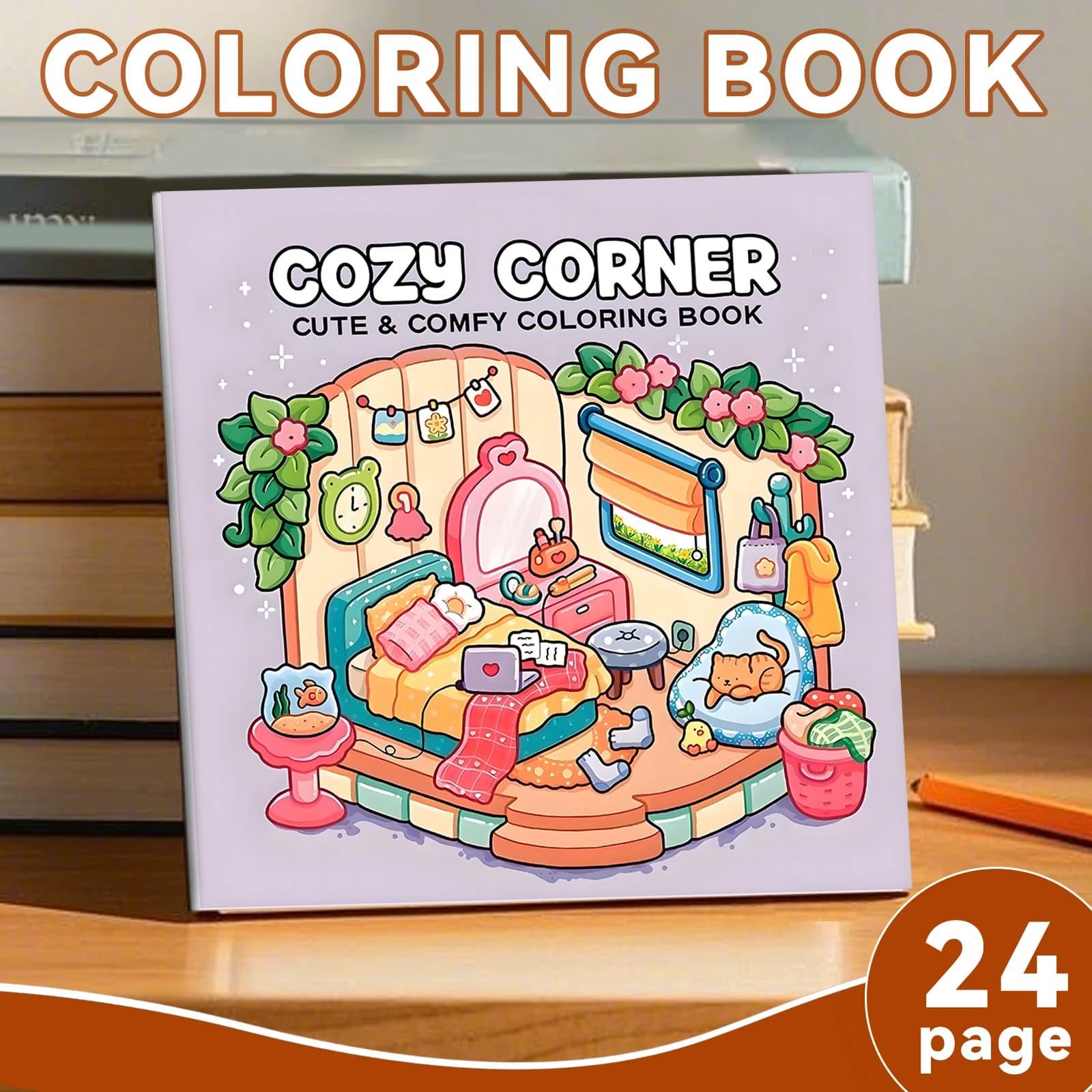 COZY CORNER CUTE & COMFY Coloring Book for Adults And Teens Featuring Educational Doodles Book For Relaxation