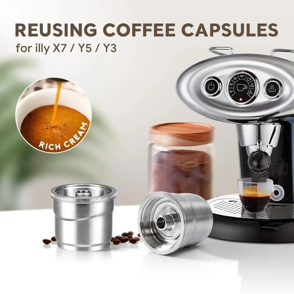 Reusable Pods for Illy IPerespresso Capsule Stainless Steel Coffee Capsules Filters for Illy X7 Y3 Y5 Coffee Machine