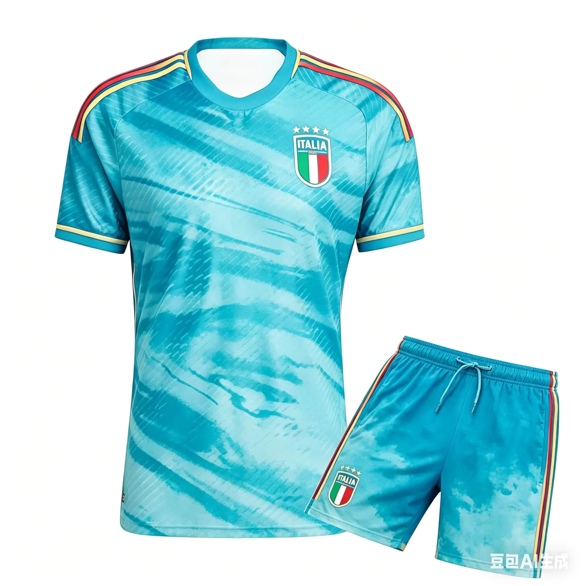 Nuovo Set T-shirt Sportivo Sottile Traspirante ad Asciugatura Rapida per Esterni, Stampa 3D, Calcio Italiano, Estate 2026