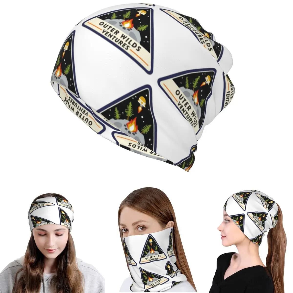 Outer Wilds Ventures Patch Bandana Neck Gaiter Wrap Scarf Warm Headband Beanies Hat per uomo donna adulto inverno