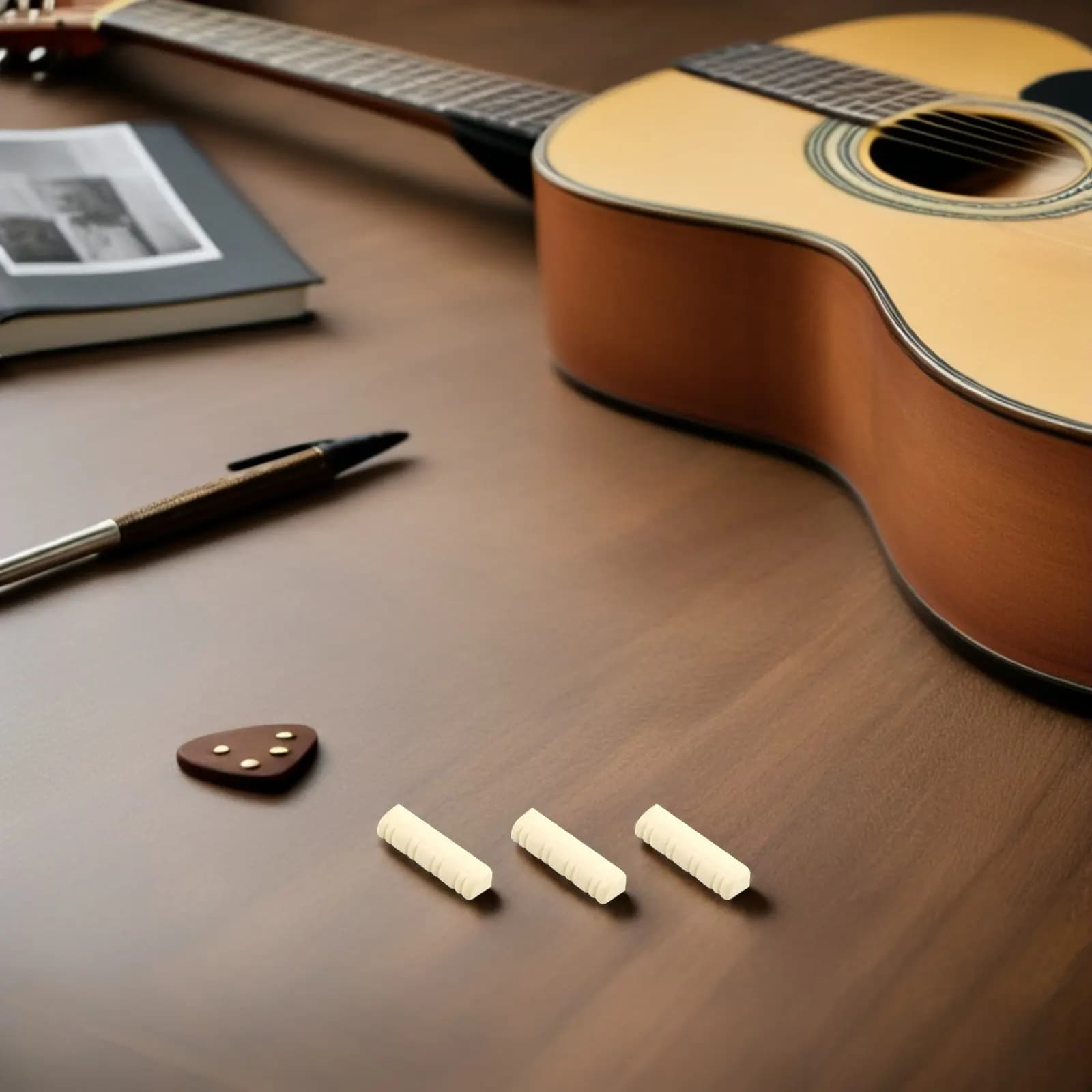 10 Pezzi Capotasto per Mandolino in Plastica Beige di Alta Precisione, Ricambio per Mandolino, Chitarra, Basso Acustico, Ukulele