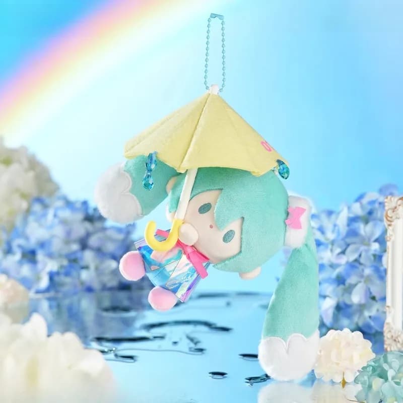 15 cm Hatsune Miku Anime Kawaii Soft Doll Cute Rain Melody Series for backpacks Gifts with pendant