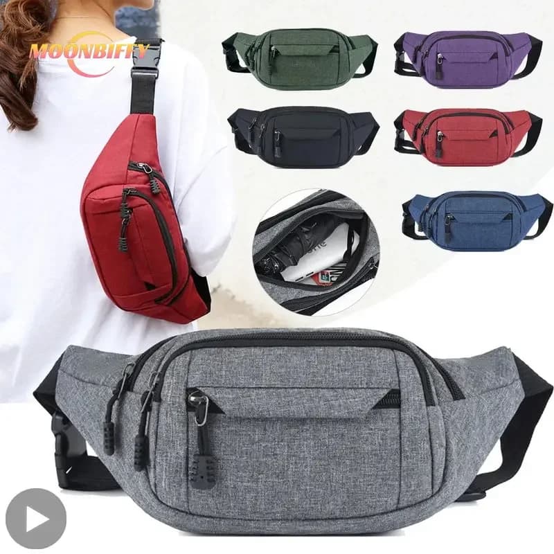 Donna uomo marsupio impermeabile per uomo Bum Hip Sack Belly Cross Banana Kangaroo Shoulder Handbag marito