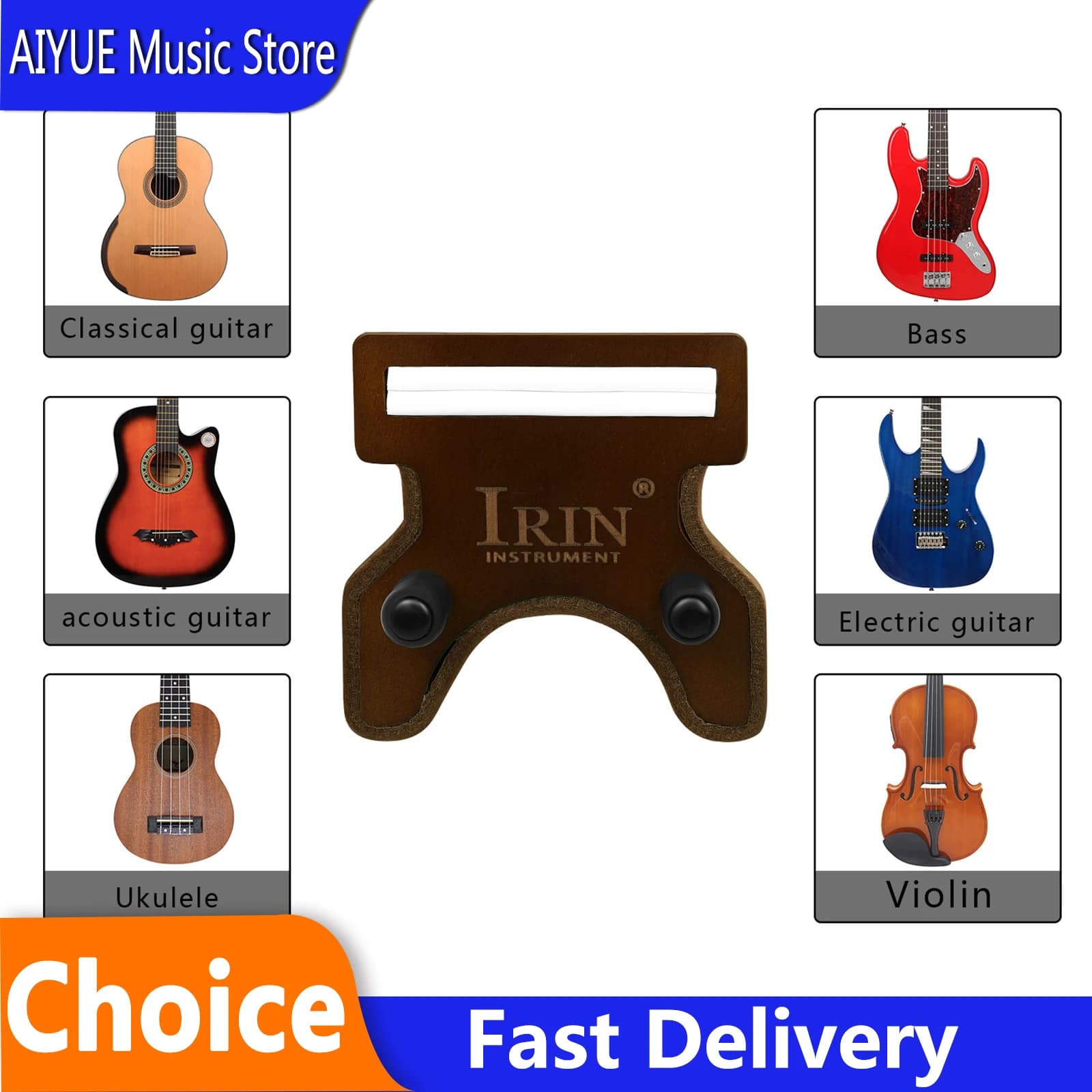 IRIN Guitar Pick Box Bracket 2-in-1 Oak All Wood Durable and Sturdy Bounce Accessory Suitable Universal String Instrument