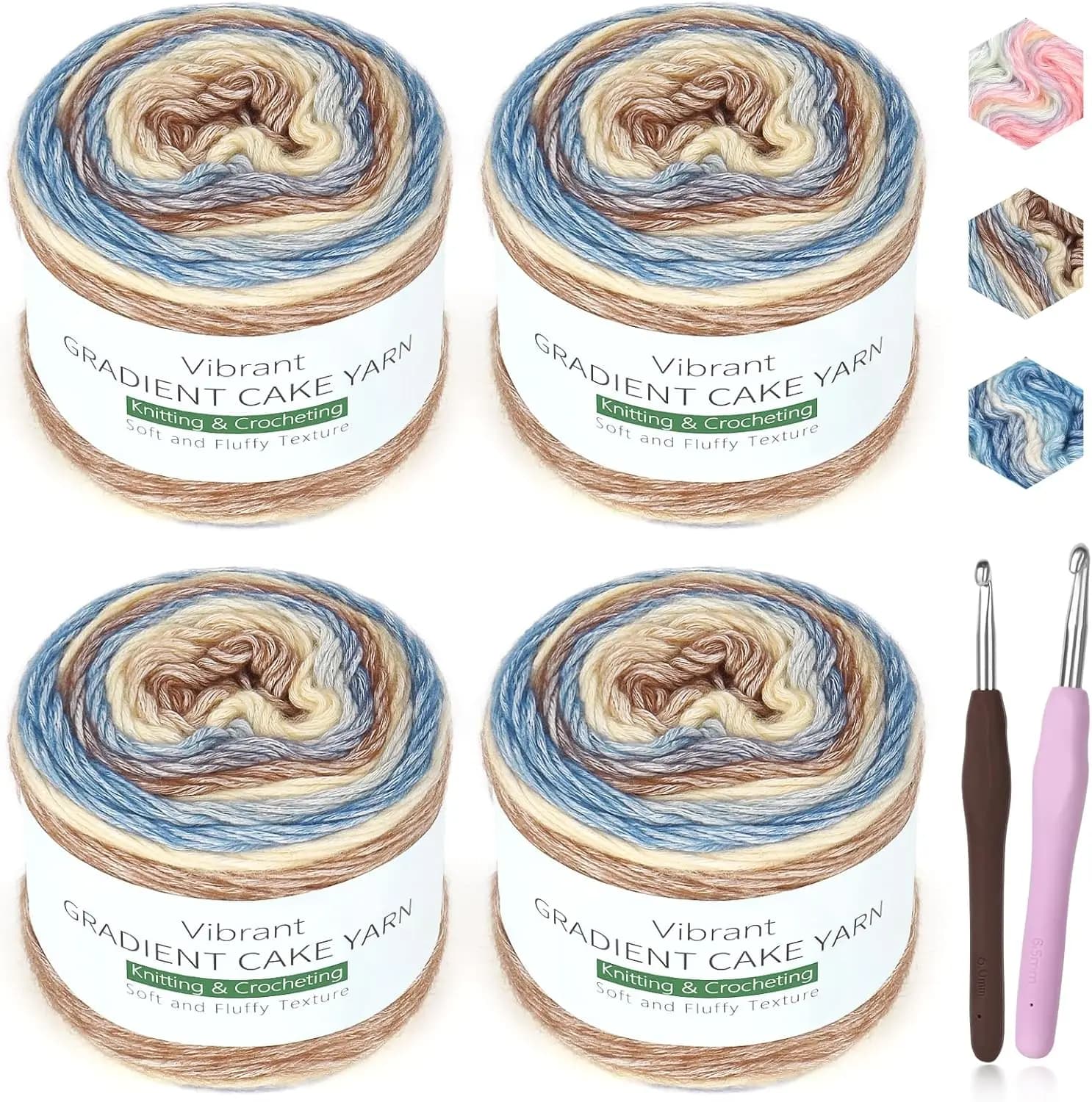 Filato Sfumato per Uncinetto e Lavoro a Maglia - Morbido DK Leggero, Confezione da 4 x 100g, Perfetto per Sciarpe e Coperte