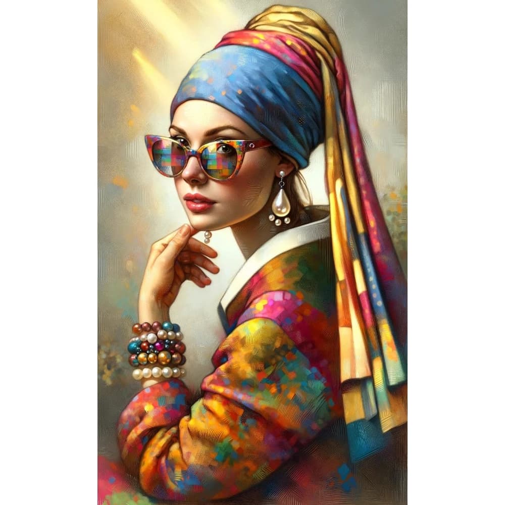 Puzzle da 500/1000/1200/2000 Pezzi, Ritratto di Donna con Perle, Giochi per Attività Familiari, per Sala Giochi, Camera da Letto, Decorazione Casa