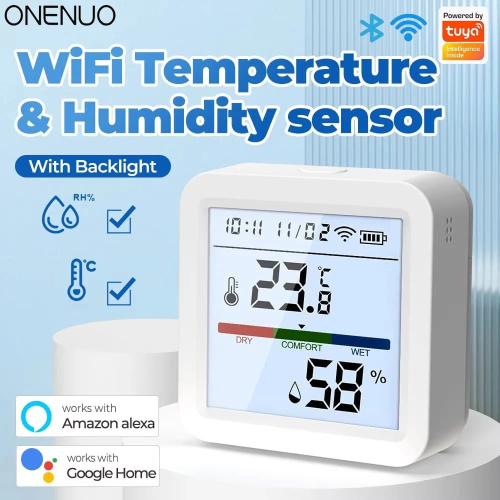 Tuya nuovo sensore di umidità della temperatura WiFi Smart Life retroilluminazione igrometro sensore termometro supporto Alexa Google Home Assistant
