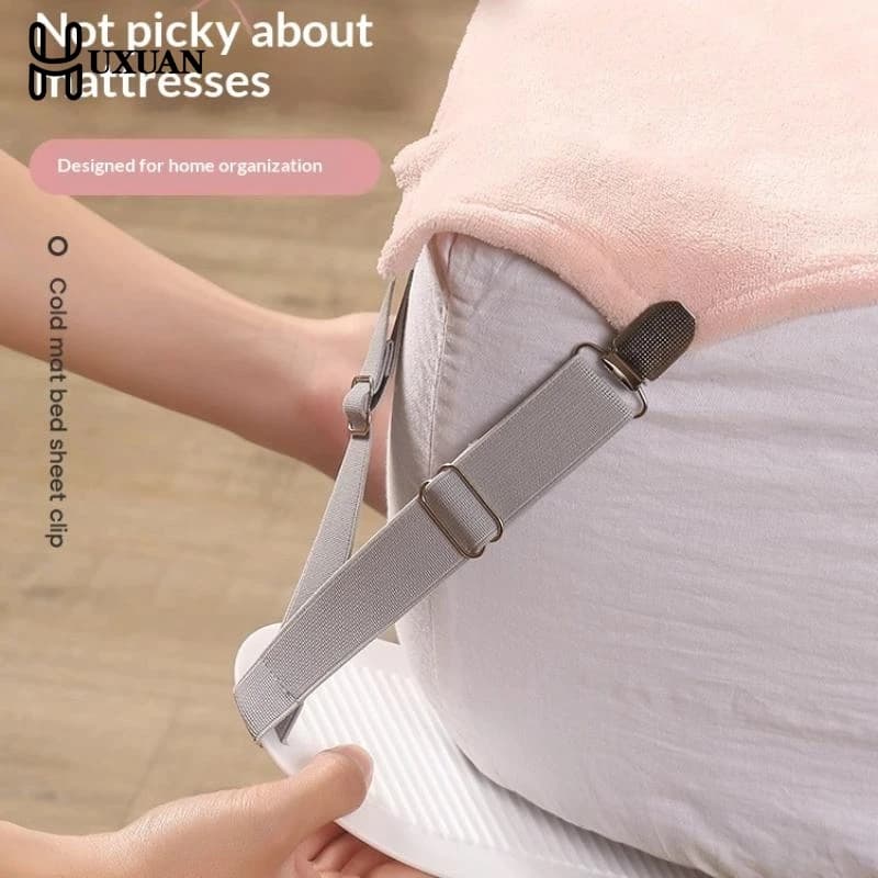 【Nuovo】 Clip per lenzuolo Cinghie porta lenzuolo regolabili Set di 4 clip elastiche per biancheria da letto con angoli Elementi di fissaggio per la casa dell'hotel