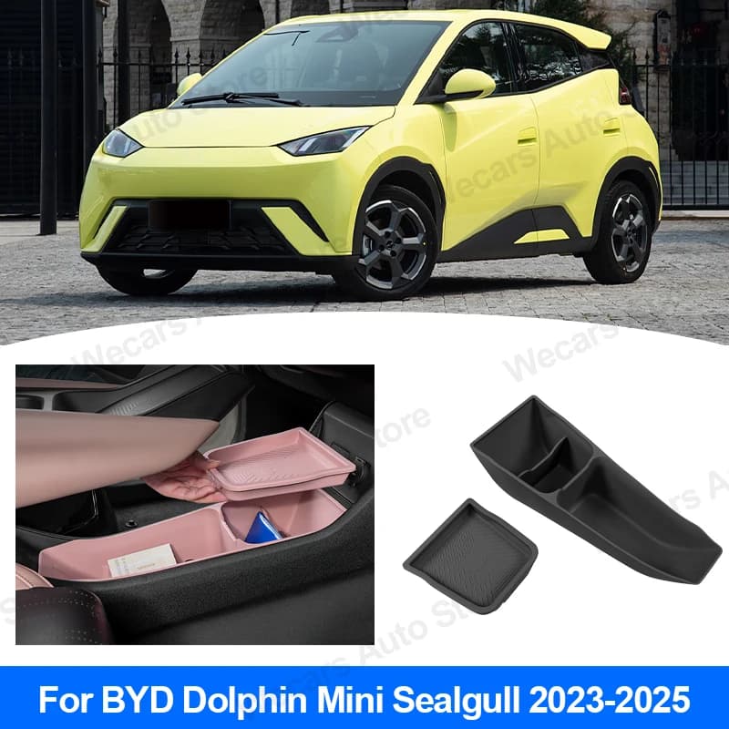 Per BYD Seagull Dolphin Mini ATTO 1 2023+ Scatola di immagazzinaggio Console centrale inferiore Bracciolo Organizzatore in silicone Accessori interni per auto