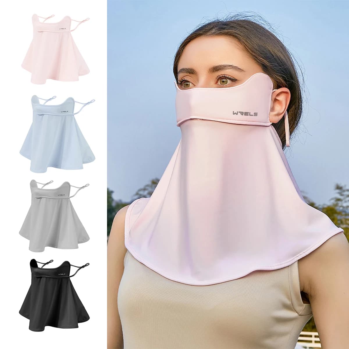 Wels Ice Silk Sunscreen Face Shield Neck Guard parasole femminile traspirante Face Eye Corner Outdoor Travel Driving protezione UV
