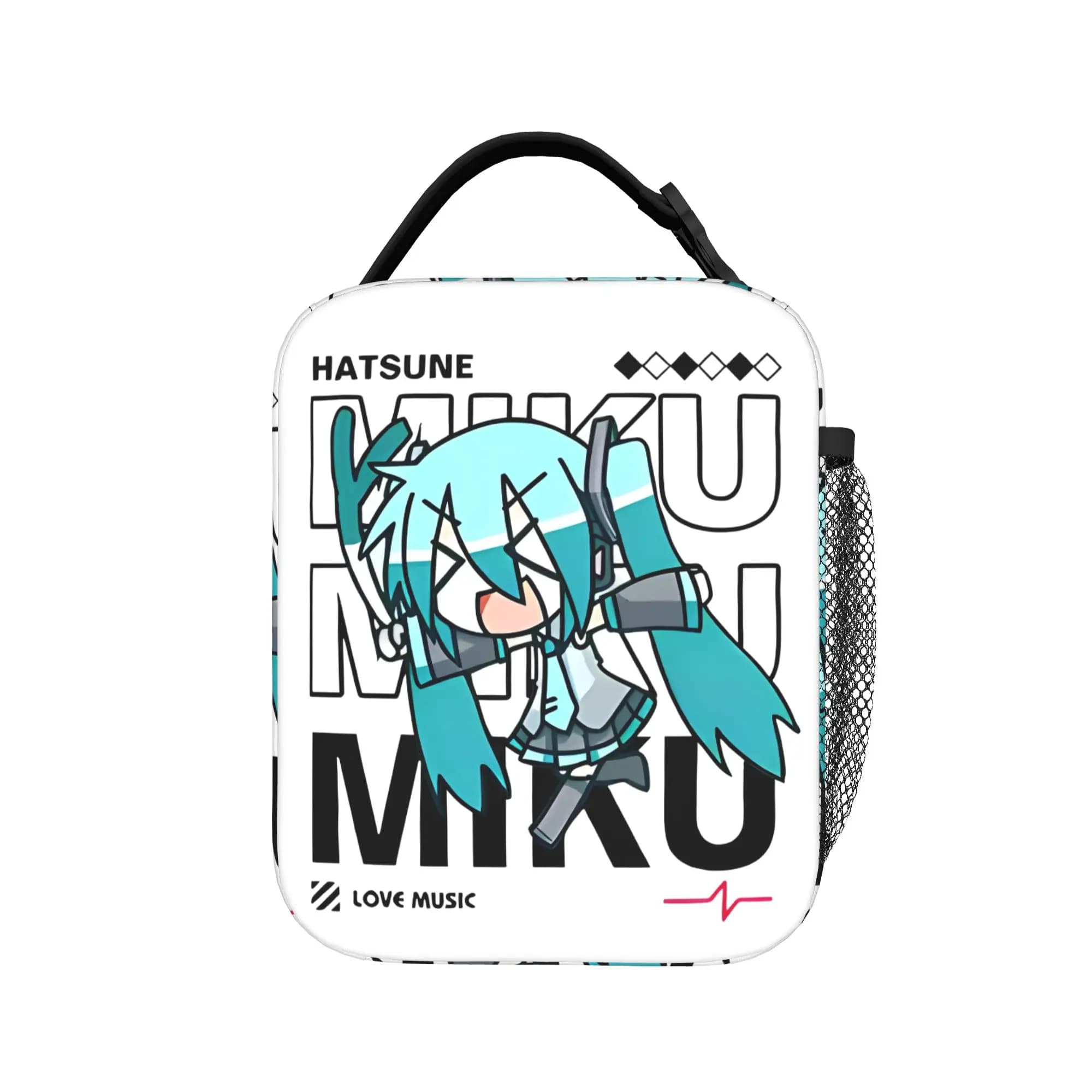 Borsa termica per il pranzo Anime Hatsune Miku, borsa termica riutilizzabile, contenitore per il pranzo Vocaloid, borsa portatile per il pranzo, borsa per alimenti