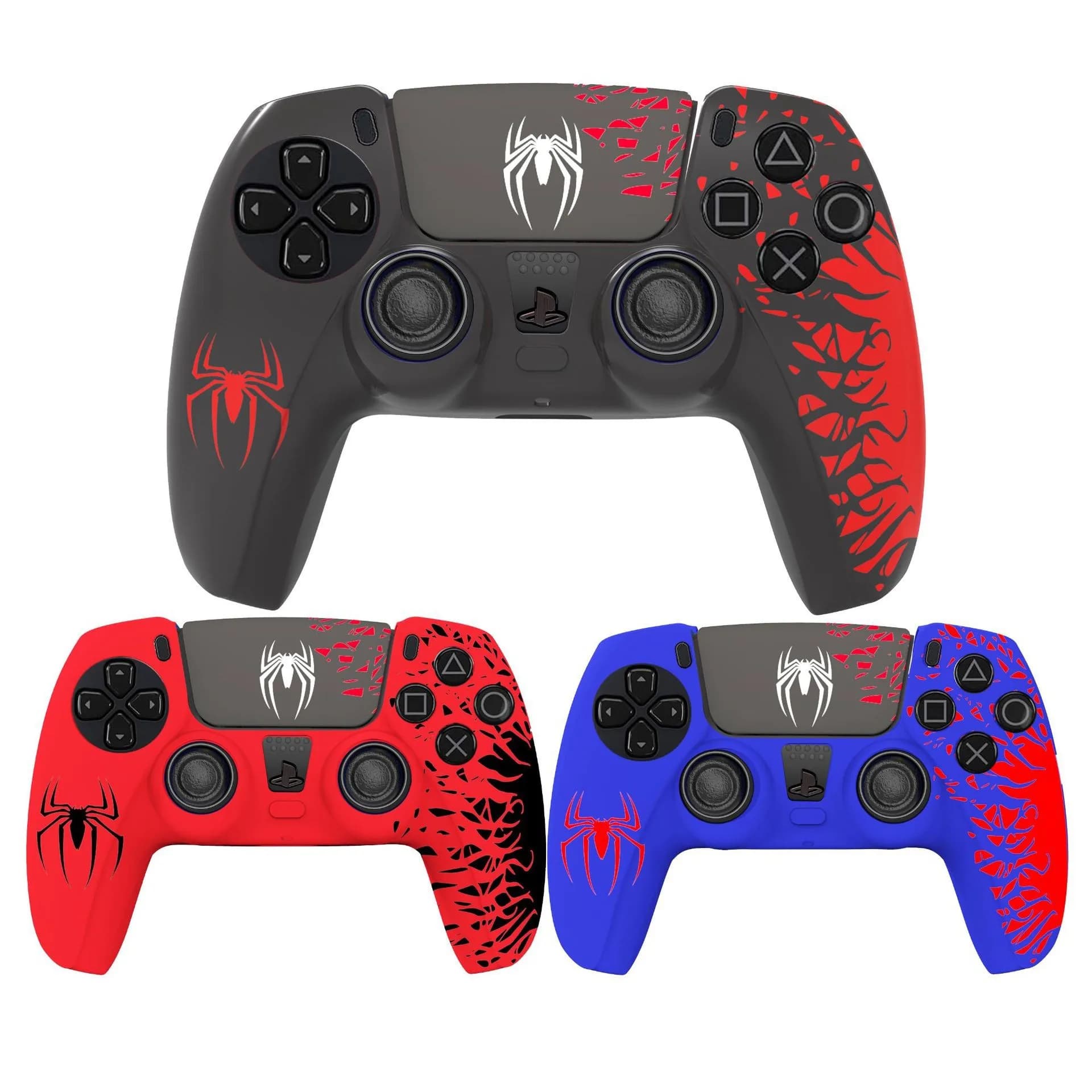 Cover Protettiva in Silicone per Controller PS5 con Design Spider-Man, Accessorio per Videogiochi