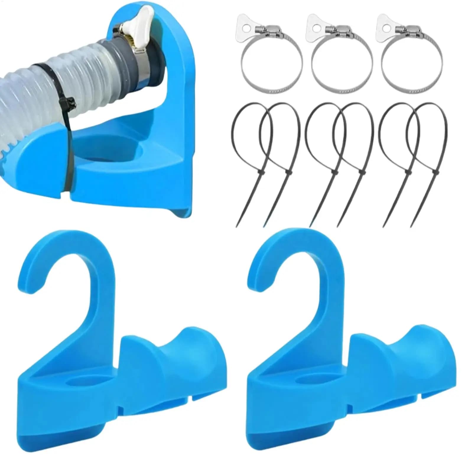 3pcs Pool Hose Holder Ground Anti-Slip Tube Mount Adapter Leak-Proof Pool Hose Support Holders For Indoor Outdoor Garden