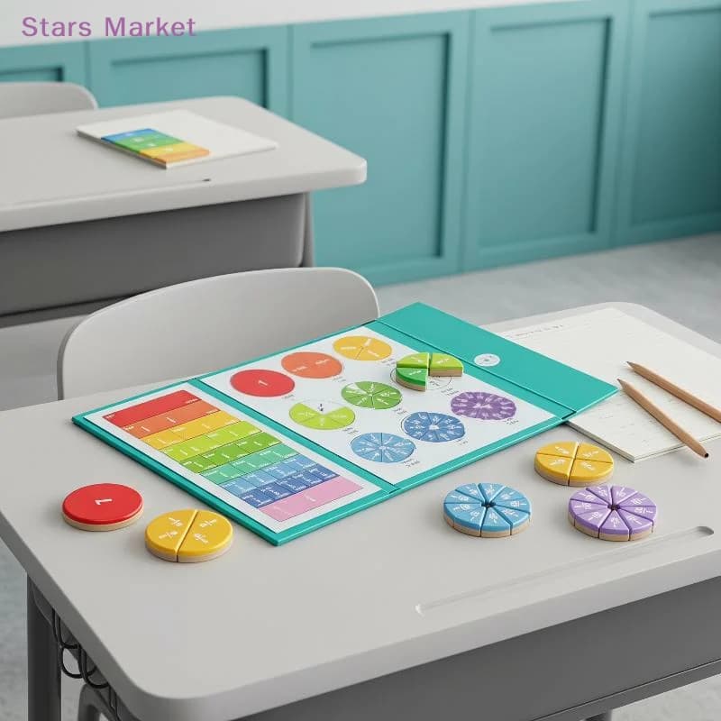 Magnetic Fraction Demonstrator Math Learning Tool Colorful Fraction Tiles Educational Toy For Primary Student Classroom Home Use