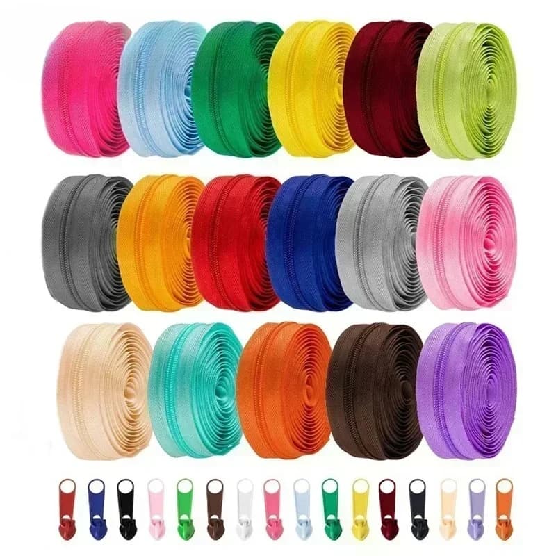 5/10M 3 # 5 # Nastro per Cerniere in Nylon Arcobaleno con Cursore Decorativo, Kit di Riparazione Cerniere per Borse, Abbigliamento, Giacche, Accessori per Cucito