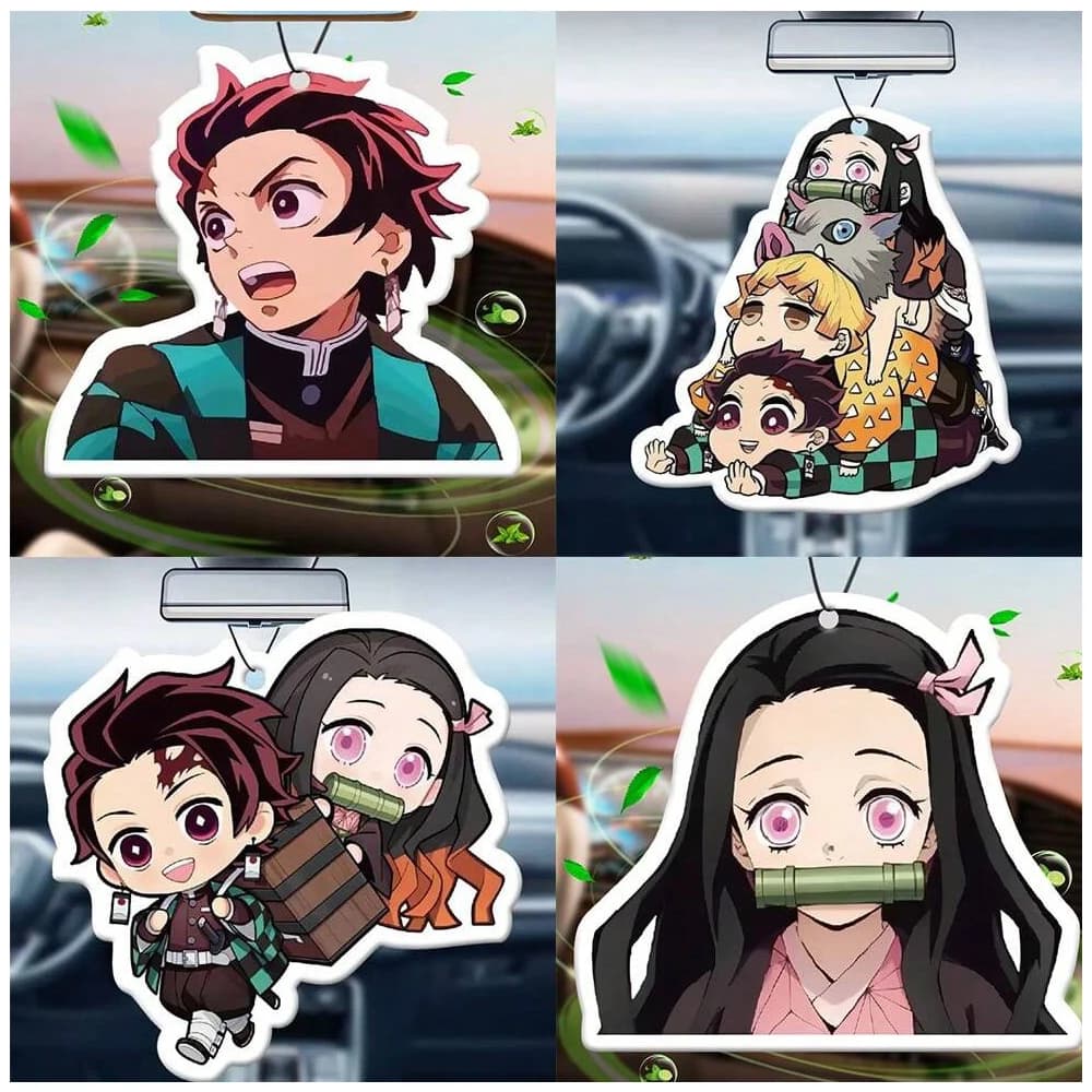 Demon Slaye Deodorante per ambienti Tanjirou Nezuko Auto Casa Diffusori di aromi creativi Deodorante per ambienti in auto Ciondolo profumato per regali per feste