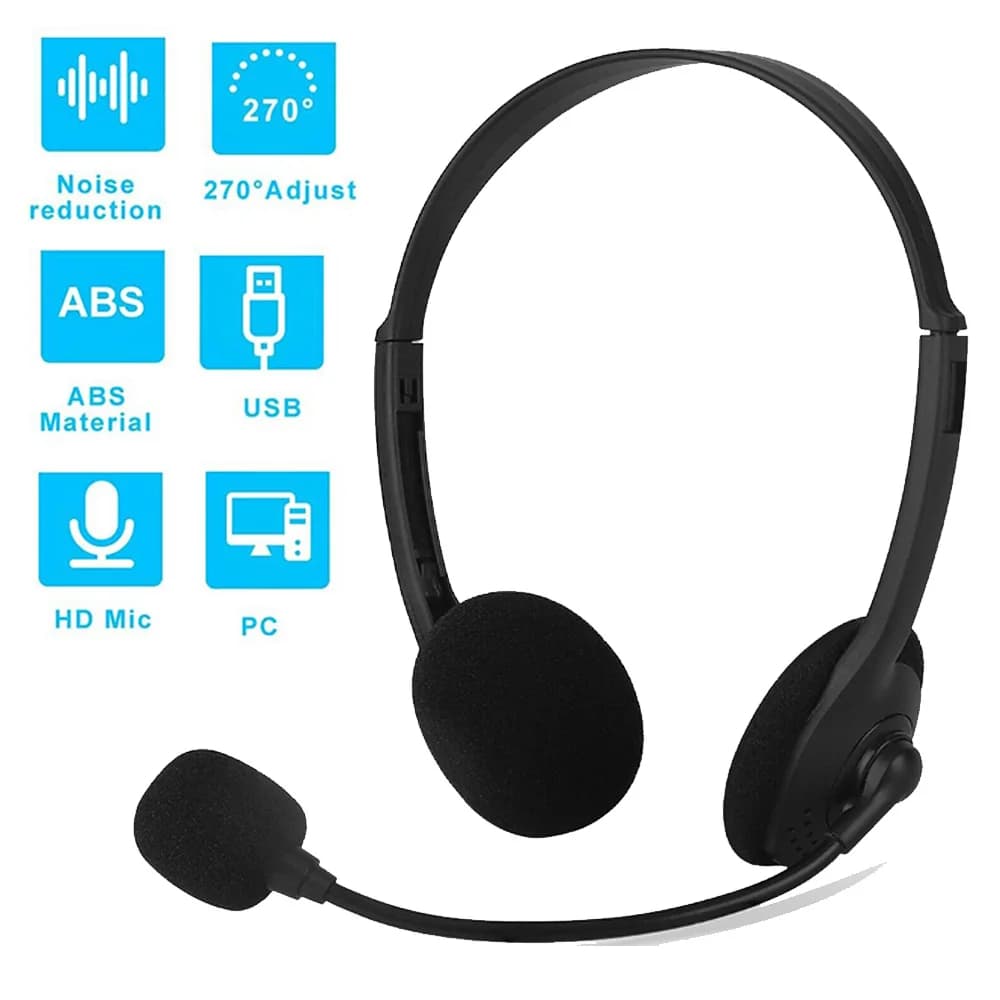 Wired headphones for call center with microphone Clear voice School Office PC Games with microphone USB wired computer headphones