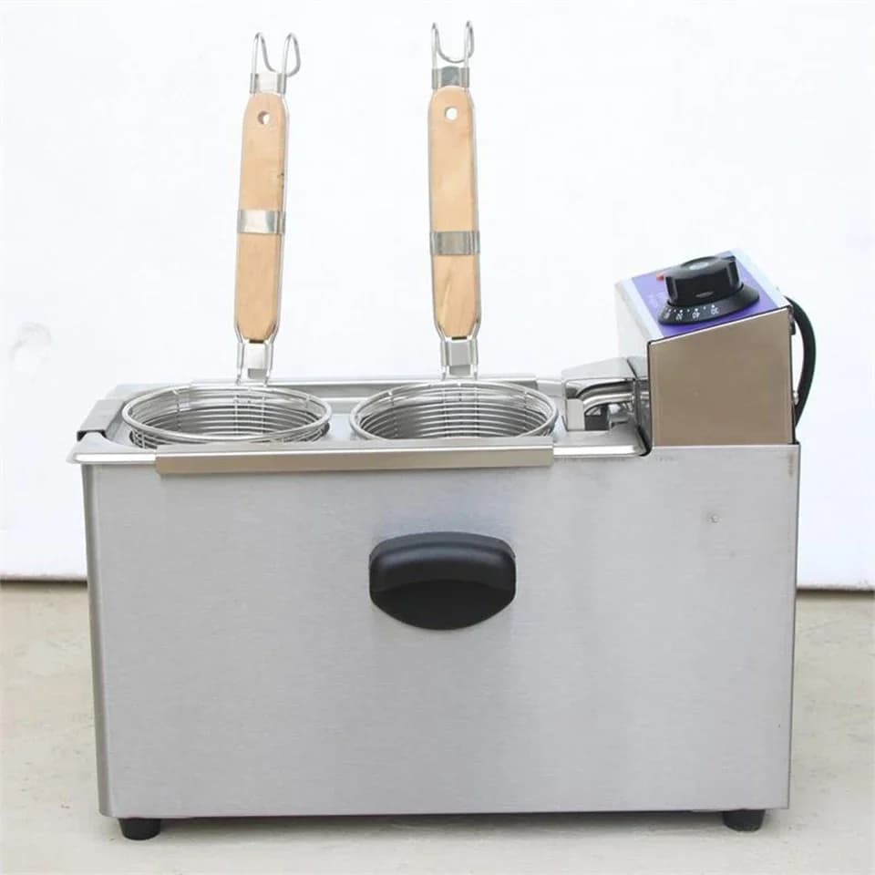 Per macchina elettrica per cucinare noodle EH800A, fornello per pasta, fornello per pasta da tavolo a 2 cestelli con filtro per noodle, adatto per la casa