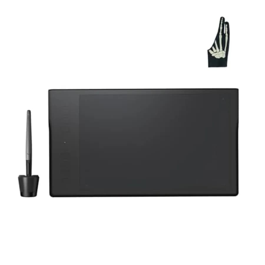 Tavoletta Grafica Wireless Inspiroy Q11K e Guanto da Artista per Disegno Scheletrico