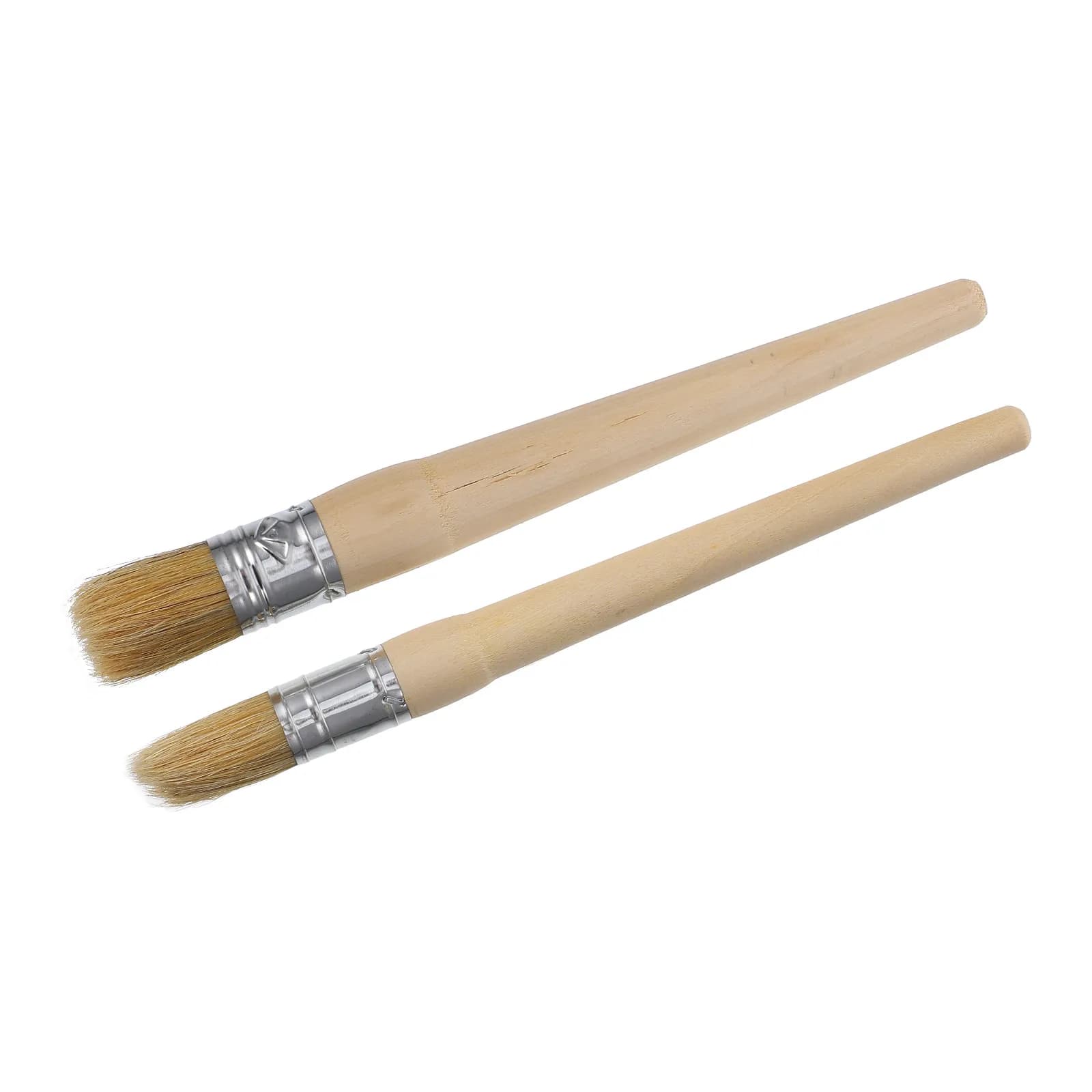 2Pcs Oil Paint Brush Long Handle Professional Waxing Brush for Furniture Restoration Classic Chairs Tables Cabinets 20Mm 25Mm