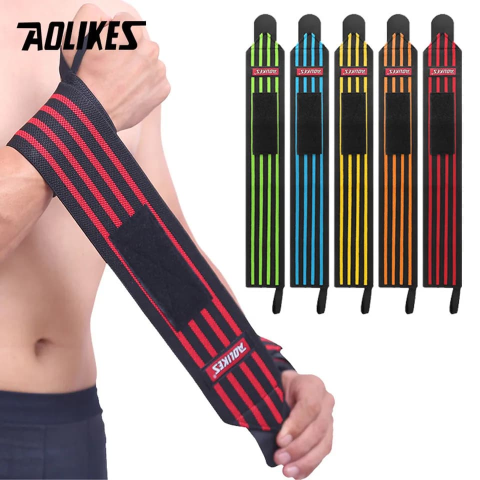 AOLIKES 1 PZ Supporto per Il Polso Cinghie Avvolge Per Sollevamento Pesi Fitness Gym Sport Braccialetti