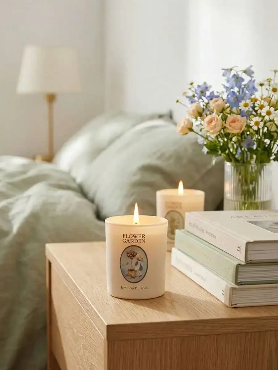 Candela Profumata ai Fiori Naturali - Cera di Soia, Fragranza Solida per Camera da Letto e Soggiorno, Regalo Rilassante per Aromaterapia per Lei
