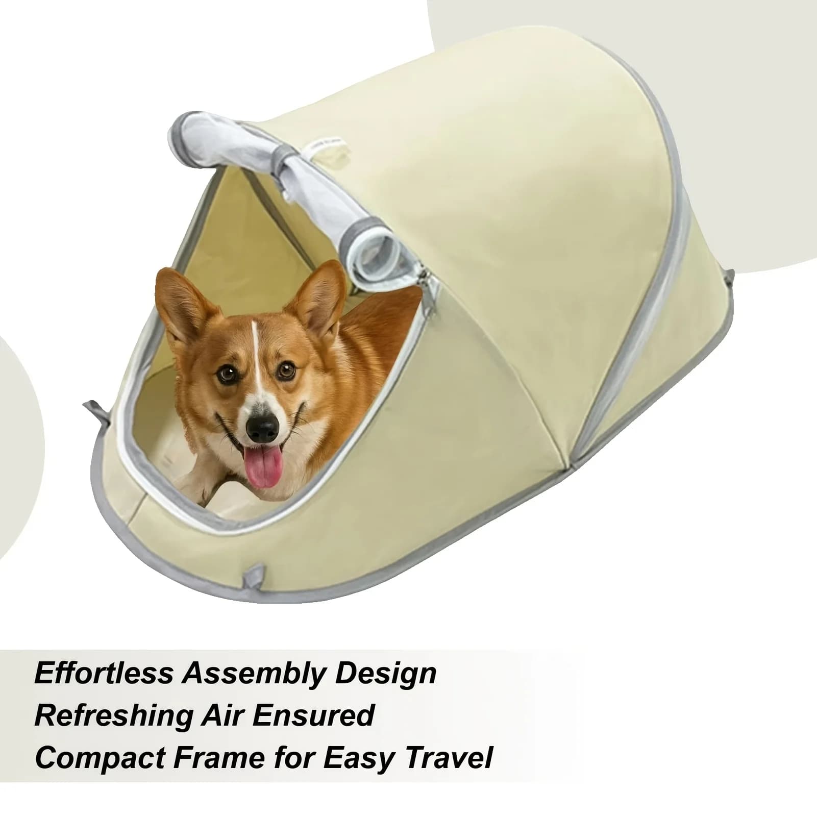 Tenda Pieghevole per Animali Domestici, Cuccia Portatile per Cani e Gatti, Leggera per Interni ed Esterni, Traspirante e Resistente