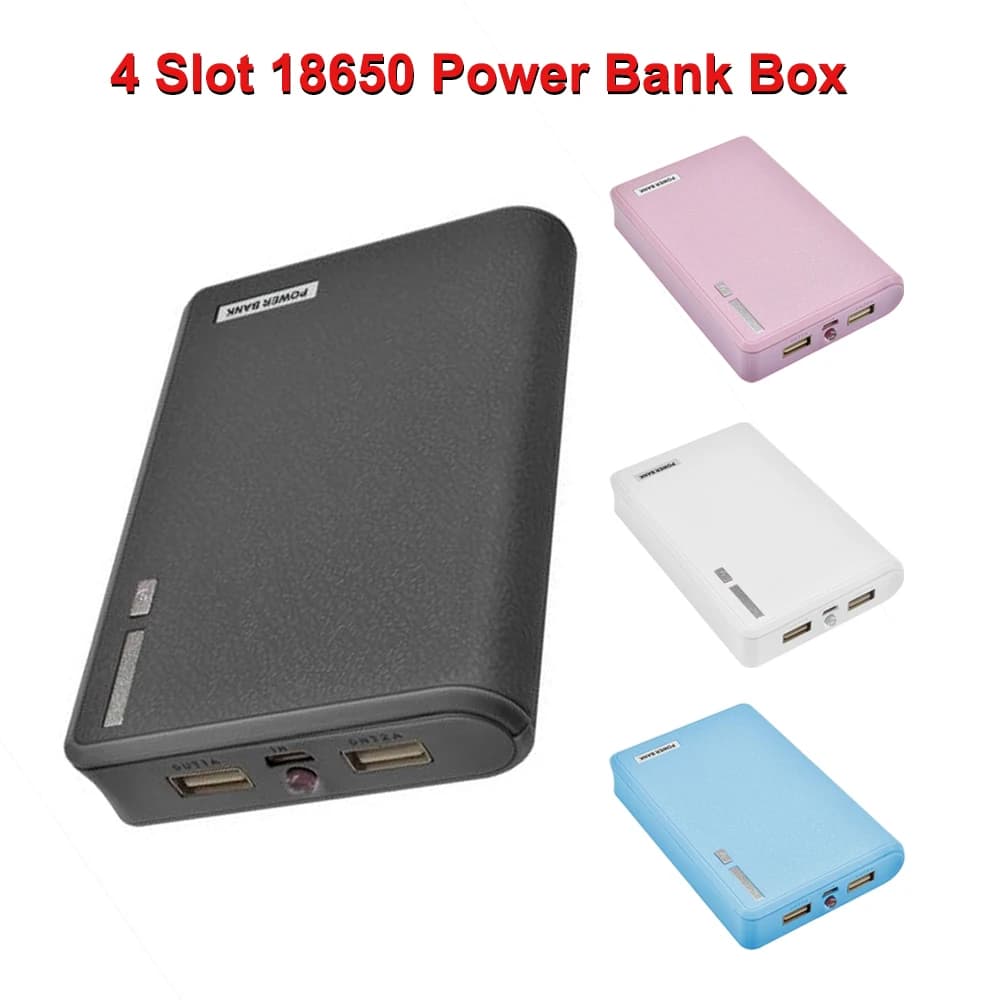 USB 4*18650 Power Bank Scatola batteria per caricatore del telefono cellulare Shell fai da te 18650 Custodia per batteria Supporto 4 slot senza batteria