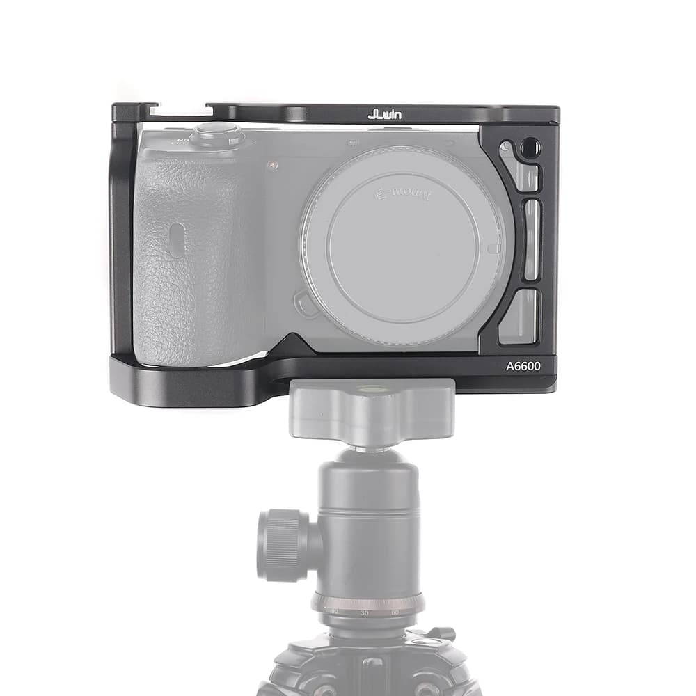 FOTGA per Sony A6600 con attacco cold shoe, gabbia per fotocamera con fori filettati da 1/4 per microfono, flash, treppiede, monitor, fotografia