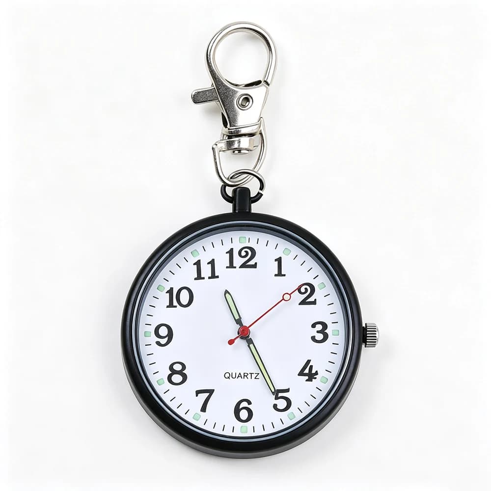 Large Clear Dial Pocket Watches Men Portable Round Hanging Backpack Kids Keychain Watch Women Ladies Nurse Quartz Clock