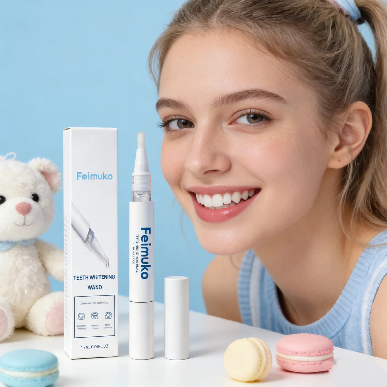 Instant tooth whitening pen, effective for removing stains, brightens yellow teeth, not irritating, portable whitening serum for teeth.