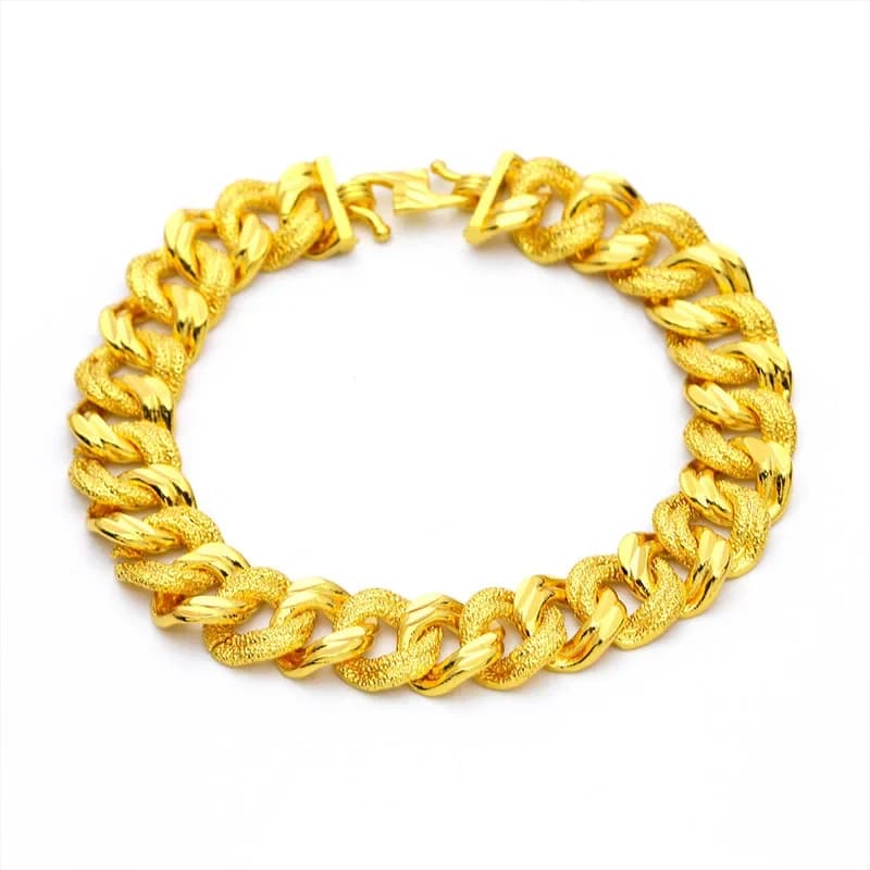 Gold Color Bracelet for Women Men 12MM Wide Super Aggressive Watch Chain Gold Wedding Engagement Fine Jewelry Gifts