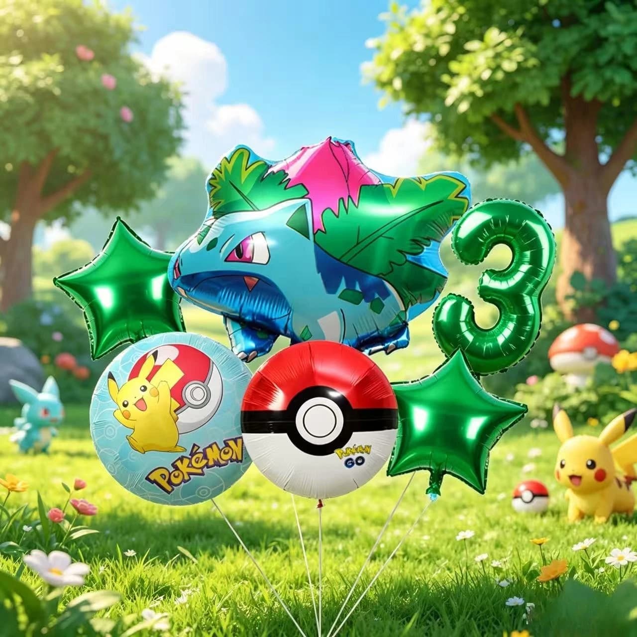 Set di Palloncini Pokemon Go Pikachu, Decorazioni per Feste, Pacchetto di Palloncini per Compleanni e Baby Shower