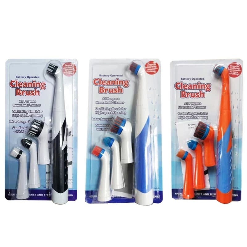 Spazzola elettrica per bagno Spazzola per scarpe Strumento per la pulizia Lacune Pulizia degli angoli Spazzola per pulizia wireless con 4 testine