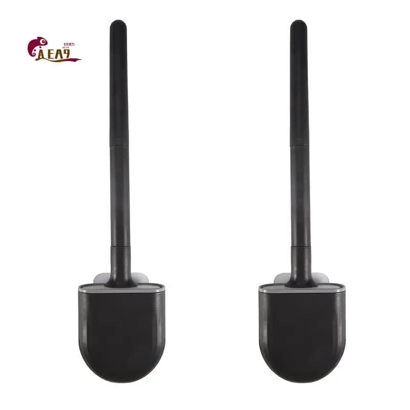 AEA9-Premium Toilet Brushes & Holders, 2 Pack,Wall-Mounted (Without Drilling Holes), Deep Cleaner Silicone Toilet Brush