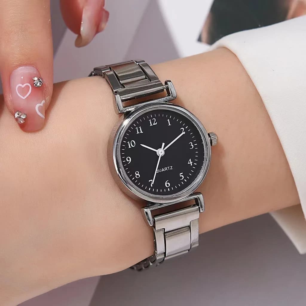 Women's Luxury Wrist Watch Analog Quartz Fashion Women's Watch with Round Square Stainless Steel Strap Digital Watch Random