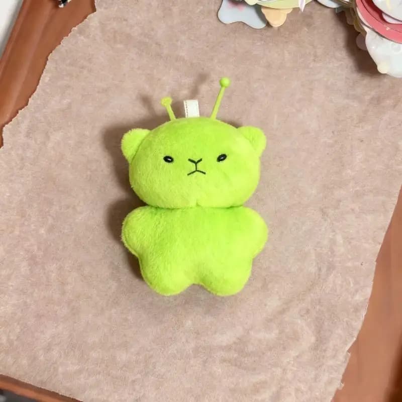 1 Pezzo Peluche Gatto Verde, Animale di Peluche Cartone Animato, Accessorio Portachiavi, Ciondolo Creativo e Carino per Zaini, Regalo per Feste