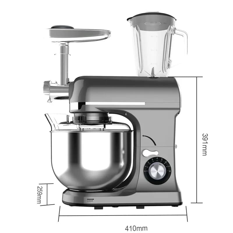 Kitchen Appliances 5 in 1: Multifunction Cooking Robot with Blender, Glass for Succhi and Tritacarne - Food Mixer