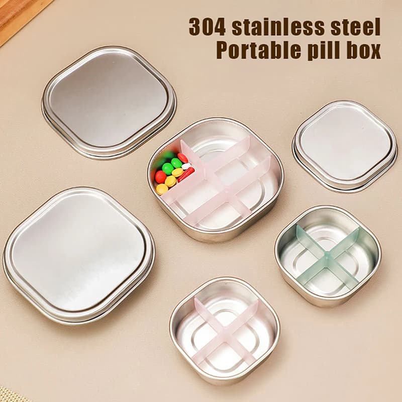 diPace di 1Pc Pill Box 4/6 Grills Medicine Organizer Tablet Box Sealed Storage Box Travel Wallet Farmer Container Healthcare
