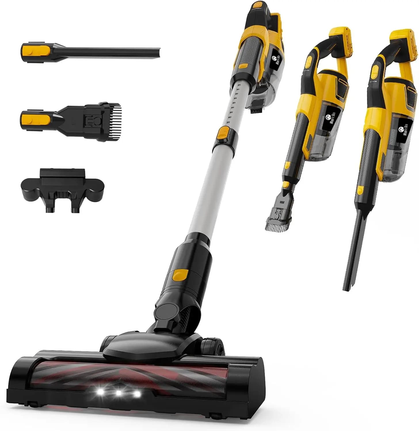 Aspirapolvere Senza Fili Brushless da 190W, Potente Aspirazione da 25kPa, Leggero 5-in-1 con Filtro HEPA per Auto e Casa