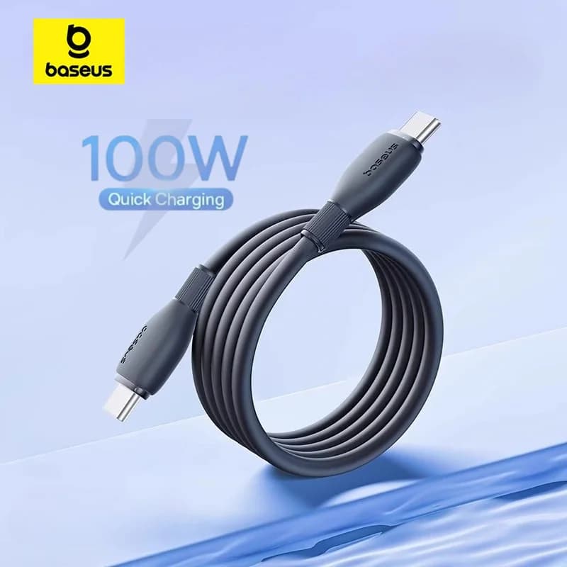 Baseus 100W USB C Cable For iPhone 16 17 15 Fast Charging Or Samsung Xiaomi Huawei Macbook Data Wire Charging Cable Soft TPE