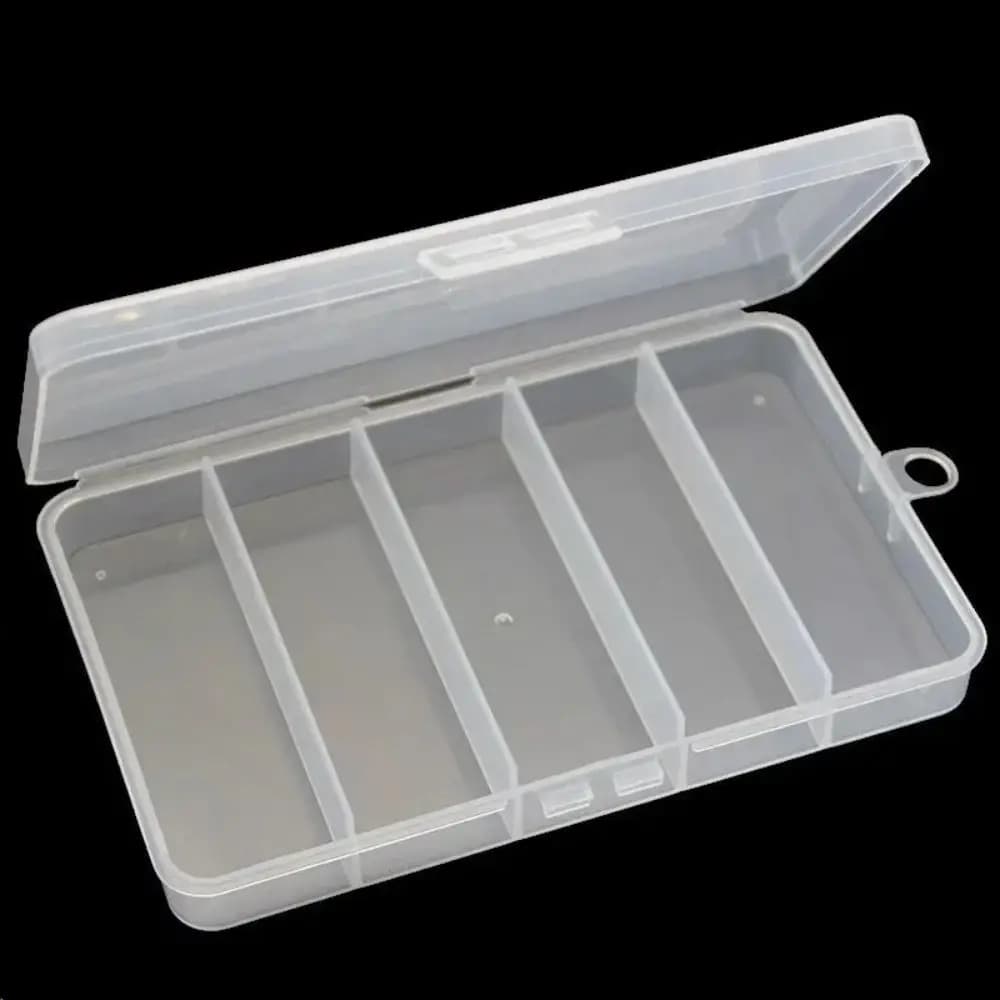 Scatola per esche da pesca a 5 scomparti Scatola portatile impermeabile per esche da pesca Scatola in plastica multifunzionale per attrezzi da pesca